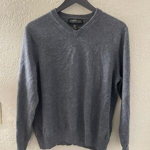 Harrison Davis Men’s Merino Wool Charcoal V-Neck Men's Sweater Size XL